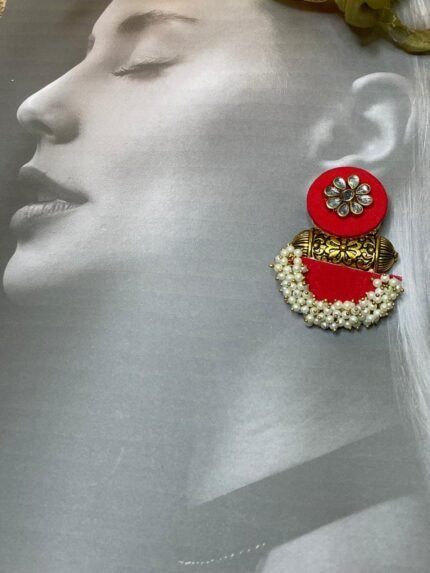 Zubeda Beautifully Handcrafted Fabric Partywear Earrings