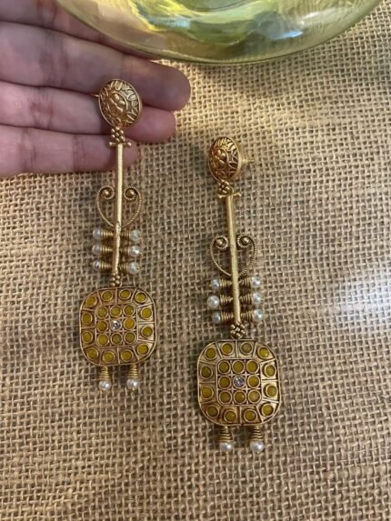 Shahi Handcrafted Long Gold Plated Designer Ear Drops