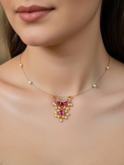 Amara Handcrafted Jadau Pendant Necklace