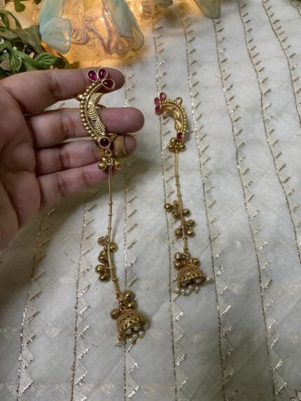 Shahi Multicolor Stone Floral Kashmiri Long Danglers