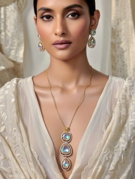 Bellucci Premium Stone Gold-Plated Necklace Set