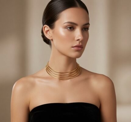 Bellucci 18 Karat Gold-plated Statement Neckpiece