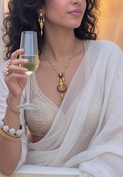 Amara Luxury Designer Jadau Kundan Necklace and earrings set