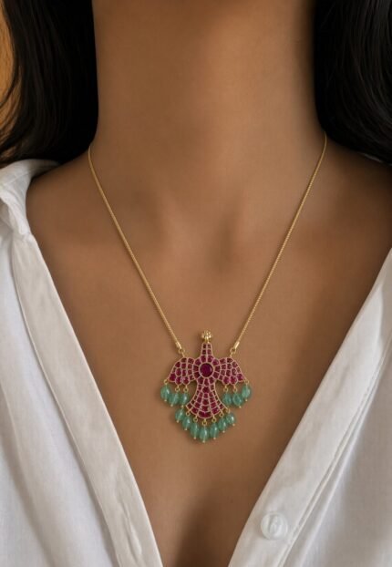 Amara Luxury Designer Jadau Kundan Pendant Chain