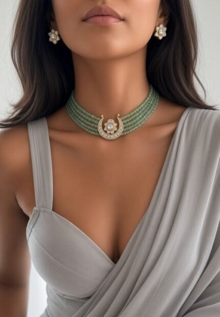 Shahi Luxury Kundan Choker with earrings set